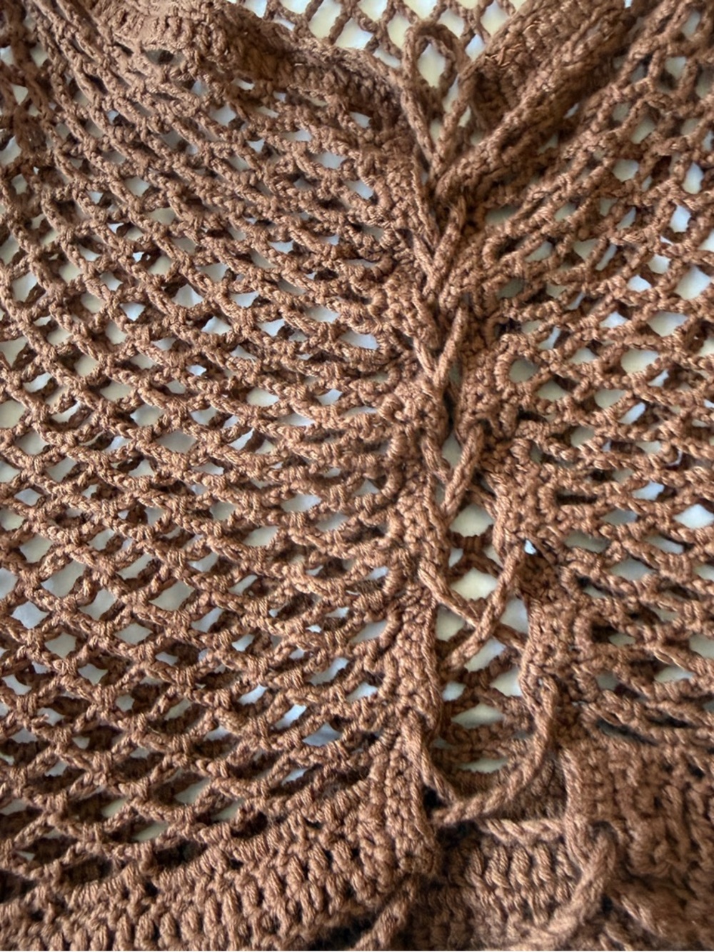 🌺 Chocolate Seashell Crochet Halter Top Small 🌺 - Picture 8 of 9